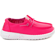 Leather Sneakers Children's Shoes Hey Dude Toddler Wendy Canvas - Neon Pink