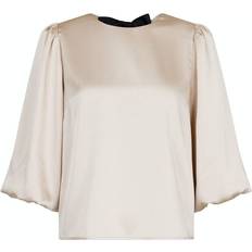 Neo Noir Lorraine Soft Satin Blouse - Champagne