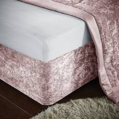 Catherine Lansfield Crushed Velvet Elasticated Divan Base Wrap Blush