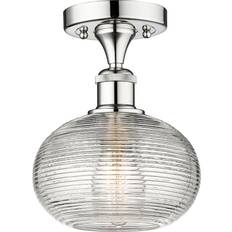 Chrome Ceiling Flush Lights Innovations Lighting Ithaca Polished Chrome/Clear Ceiling Flush Light 8"