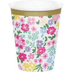 Creative Converting Paper Cups Floral Tea Party 8-pack