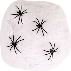 Party Decorations Stretchy Fake Spider Web with Spiders Black/White