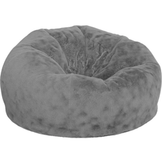 Bean bags for adults Emma + Oliver Oversized Gray Furry Bean Bag