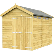 Lemon Pavilion 6 x 11 Feet Apex Security Shed - Double Door - Wood (Building Area )