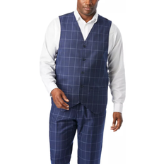 Mens navy suit KingSize Big and Tall KS Signature Collection Easy Movement 5 Button Suit Vest - Navy Check