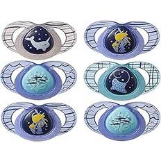 Machine Washable Pacifiers Tommee Tippee Night-Time Glow in the Dark Soother Orthodontic Design 6-18m 6-pack