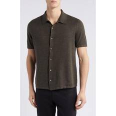 Black - Linen Shirts Theory Irving Solid Sleeve Linen Button-Up Shirt