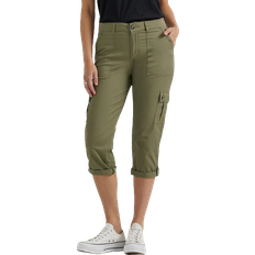 Lee Dam Byxor Lee Women's Ultra Lux Comfort with Flex To Go Relaxed Fit Cargo Capri - Deep Lichen Green
