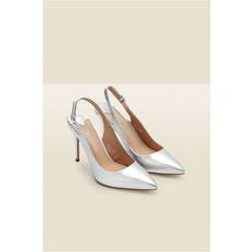 Sosandar Womens Sierra Silver Leather Slingback Court Shoe