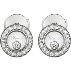 Chopard White Gold And Diamond Happy Diamonds Icons Pavé Earrings gold One