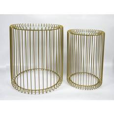 Gold Nesting Tables Spot on Dealz Round End Cage Gold Nesting Table 41cm 2pcs