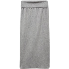 Midiröcke - XXS Mango Long Knitted Skirt - Medium Heather Grey