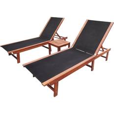 vidaXL Sun Loungers 2 Pcs with Table Acacia Wood