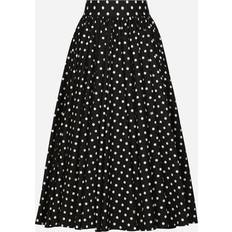 Dolce & Gabbana Skirts Dolce & Gabbana Cotton Calf-length Circle Skirt With Polka-dot Print Woman Skirts Print