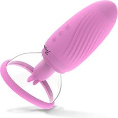 Suction Cup with Clitoris Vibrator Purple lila