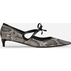 Heels & Pumps Dolce & Gabbana Python Skin Pumps Woman Pumps And Slingback Light Blue