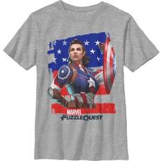 Tops Fifth Sun Sold by: Top Tees Apparel, Boy Marvel Puzzle Quest Peggy Carter Graphic Tee Athletic Heather