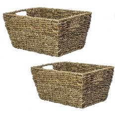 Maison & White Natural Seagrass Brown Basket 30cm 2pcs