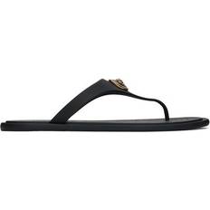 Versace Women Slippers & Sandals Versace Black Alia Flat Rubber Sandals 1B00V-Black-Gold IT