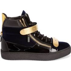 Sneakers Giuseppe Zanotti Coby panelled leather sneakers men Rubber/Velvet/Fabric/Patent Leather Blue