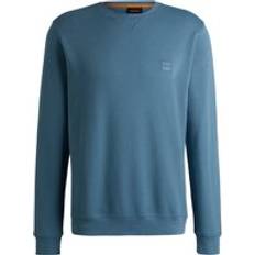 BOSS Cotton Terry Sweatshirt with Logo Patch - Petrol