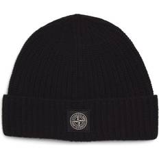 Stone Island Men Beanies Stone Island Wool Logo Beanie black