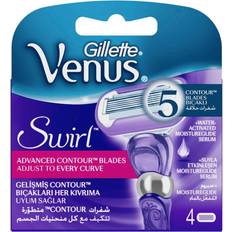 Gillette Venus Swirl FlexiBall Women's Razor Blade Refills 4's Five Contour Blades with MoistureGlide Serum and FlexiBall