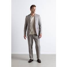 Denim/Jeansstof Blazere Clean Cut Copenhagen Roman Linen Unconstructed Blazer Khaki Melange