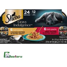 Sheba gravy indulgence adult wet cat food, variety