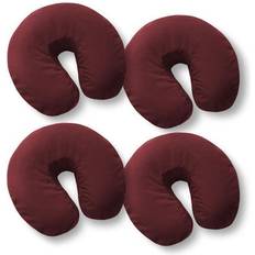 Saloniture 4-Pack Premium Microfiber Face Cradle Covers Ultra Soft Fitted Massage Table Cradle Cover Burgundy