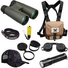 Vortex Optics viper hd 12x50 binocular camo hat flashlight essential bundle