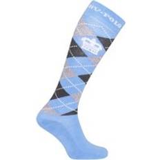 Equestrian Underwear HV Polo Riding Socks Women's Argyle - Airblue/Black