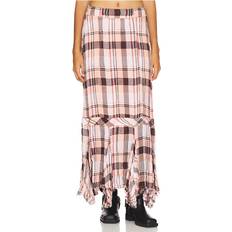 Pink - Short Skirts Free People Bordeaux Plaid Maxi Skirt in Pink. M, S, XL, XS