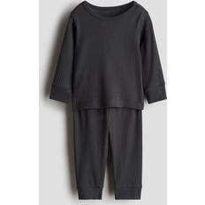 H&M Ribbat Set Bomull - Mörkgrå