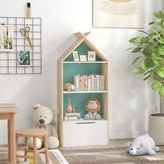 Verde Estanterías Aiyaplay Kids Bookshelf with 3 Shelves, Drawer, Anti-tip Device, Anti-Slip Foot