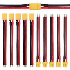 RC Toys YUNIQUE GREEN-CLEAN-POWER 5 Pairs XT30 Male and Female Connectors with Silicone Cable 100 mm 14AWG for Lipo FPV Drone Battery, Yellow