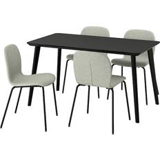 IKEA Lisabo/Karlpetter Black Bordsgrupp 78x140cm 5st