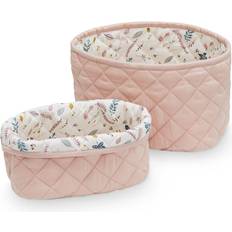 Quilted Storage Basket Blossom Pink Set of Two