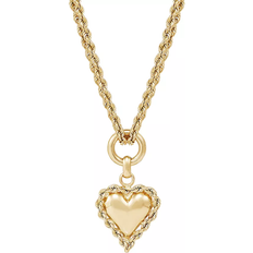 Macy's Gold Necklaces Macy's Puff Heart Rope Framed Pendant Necklace - Gold