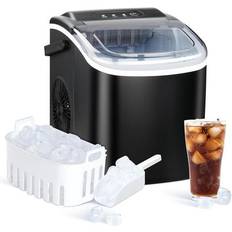 Ice Makers Fantec Ice Maker for Countertop, 9 Ice Cubes Ready in 6 Mins, 26lbs Ice/24Hrs, Self-Clean Ice Machine with Plastic Spoon and Basket, 13.7lbs, for Home