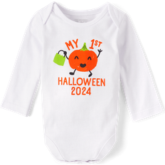 Bodysuits The Children's Place Unisex Baby First Halloween Graphic Bodysuit 12-18 White 100% Cotton