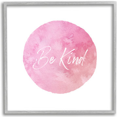 Stupell Be Kind Pink Circle Gray Framed Art 24x24"