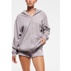 SKIMS Oversized Zip Up Hoodie Purple French Terry
