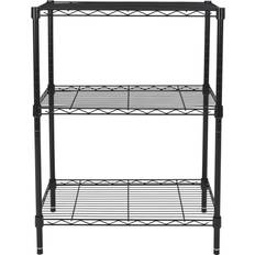 Black Shelving Systems Hyper Tough 3-Tier Multipurpose Black Shelving System 23.2x30.6"