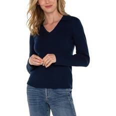 Liverpool Los Angeles V Neck Rib Knit Top