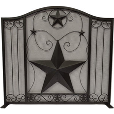 Brown Fireplace Screens Winston Porter Cropsey Western Lone Star Scrollwork Heavy Mesh Screen 1-Panel Decorative Fireplace Screen 34.25 H x 37.75 W x 0.5 D in Wayfair Brown 34.25" H X 37.75" W X 0.5" D