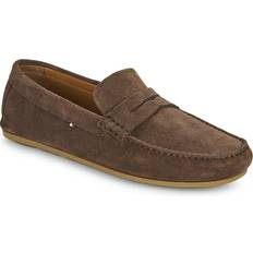 Marrone - Uomo Mocassini Tommy Hilfiger Suede Cleat Flag Driver - Cocoa