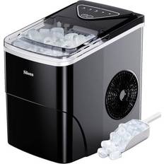 Ice Makers Fantec Ice Maker Countertop, 9 Cubes Ready in 6 Mins, 26lbs in 24Hrs, Self-Cleaning Ice Machine with Ice Scoop and Basket, 2 Sizes of Bullet Ice for Home