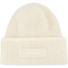 Vrouw - Wit Accessoires Jacquemus Le Bonnet Ribgebreide Muts - Gebroken Wit