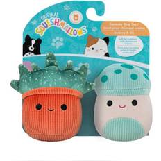 Squishmallows 3.5" Two-Pack Squeaky Plants- Sydney Plush Dog